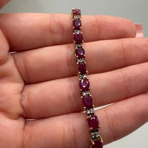 Elegant 100% GENUINE RUBY* and 14k Gold Bracelet